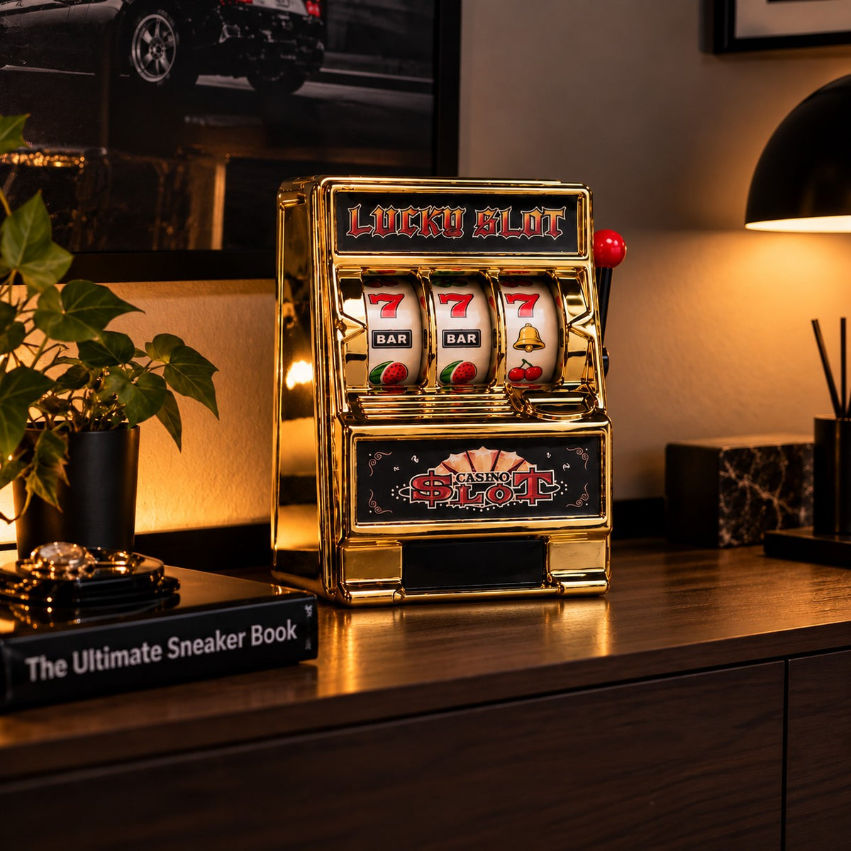 Gold Jackpot desk slot machine, front view
